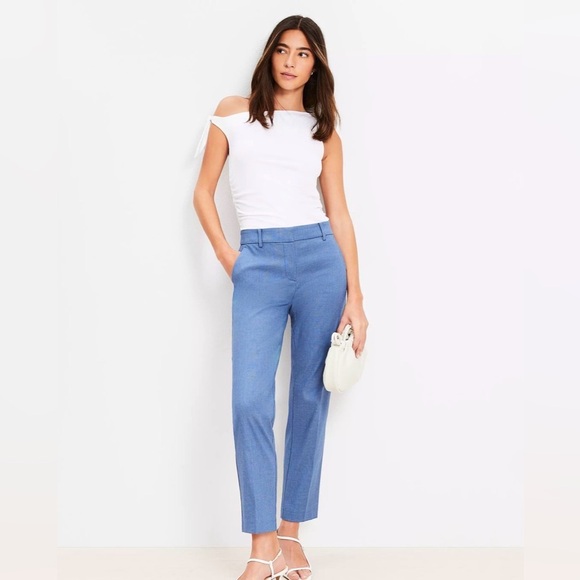 LOFT Navy Riviera Slim Pants - Picture 1 of 8